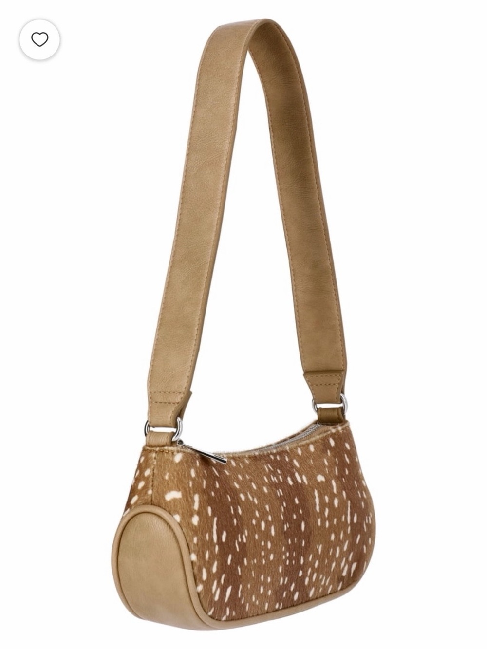 No Boundaries Doe/Fawn Print Brown and White Spotted Shoulder Bag - Picture 6 of 10
